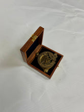 Load image into Gallery viewer, Gold compass in box
